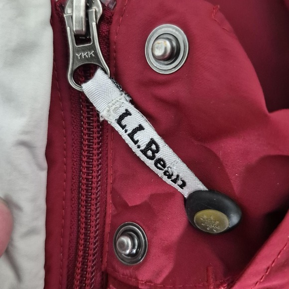 L.L.Bean Jacket Womens Small Red Nylon Hooded Windbreaker - Picture 4 of 14